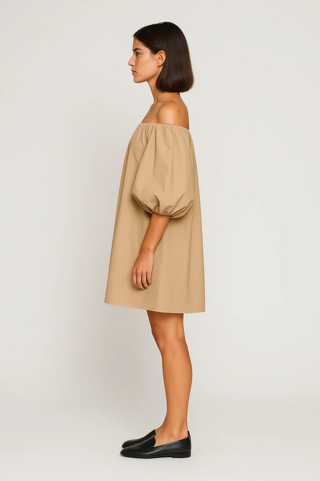 Off Shoulder Mini Dress – Puff Sleeve Casual Fit Women