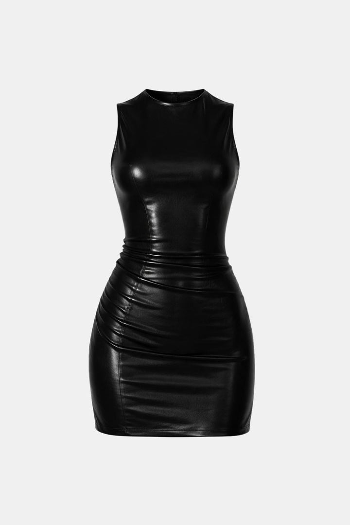 Vegan Leather Mini Dress – Women's Fitted Bodycon