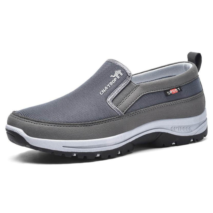 Men's Orthopedic Slip-On Walking Shoes – Mesh Upper with Cushioned Arch Support & Shock-Absorbing Sole