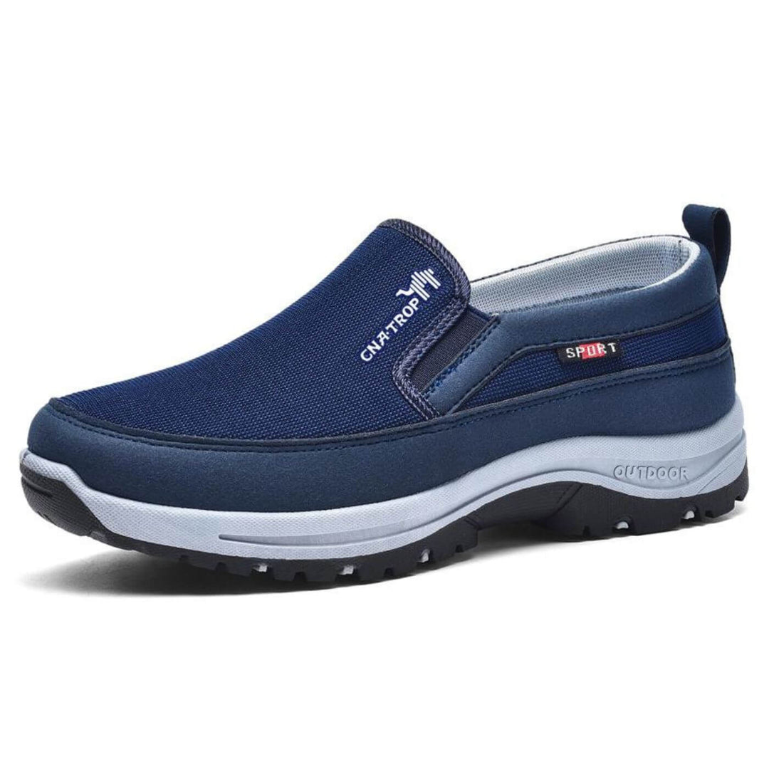 Men's Orthopedic Slip-On Walking Shoes – Mesh Upper with Cushioned Arch Support & Shock-Absorbing Sole