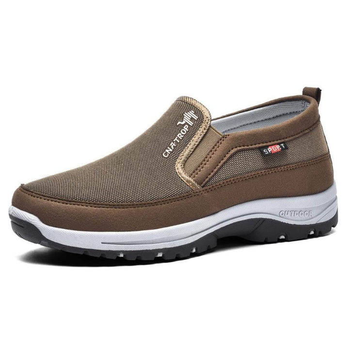 Men's Orthopedic Slip-On Walking Shoes – Mesh Upper with Cushioned Arch Support & Shock-Absorbing Sole
