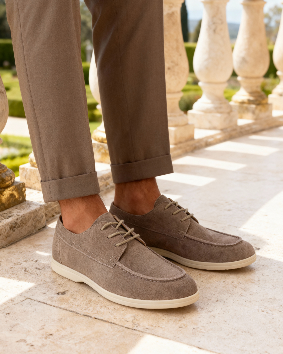 Men's Premium Suede Lace-Up Shoes – Lightweight Cushioned Dress Shoe