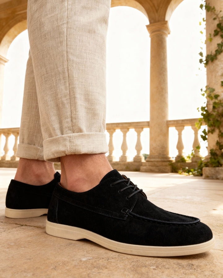 Men's Premium Suede Lace-Up Shoes – Lightweight Cushioned Dress Shoe