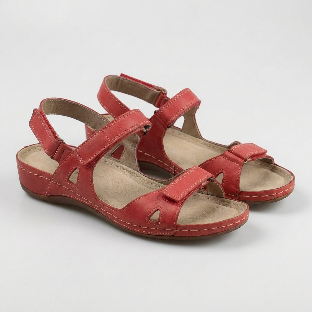 Open-Toe Women's Flat Sandals with Adjustable Buckle Straps