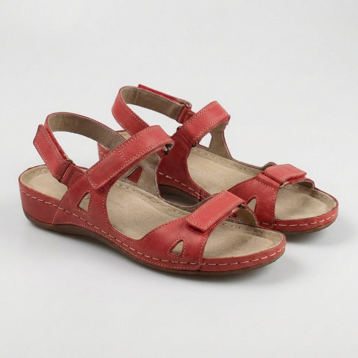 Open-Toe Women's Flat Sandals with Adjustable Buckle Straps
