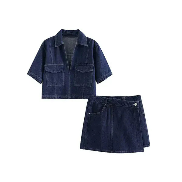 Women's Two Piece Skort Set – Asymmetric Structured Co-Ord
