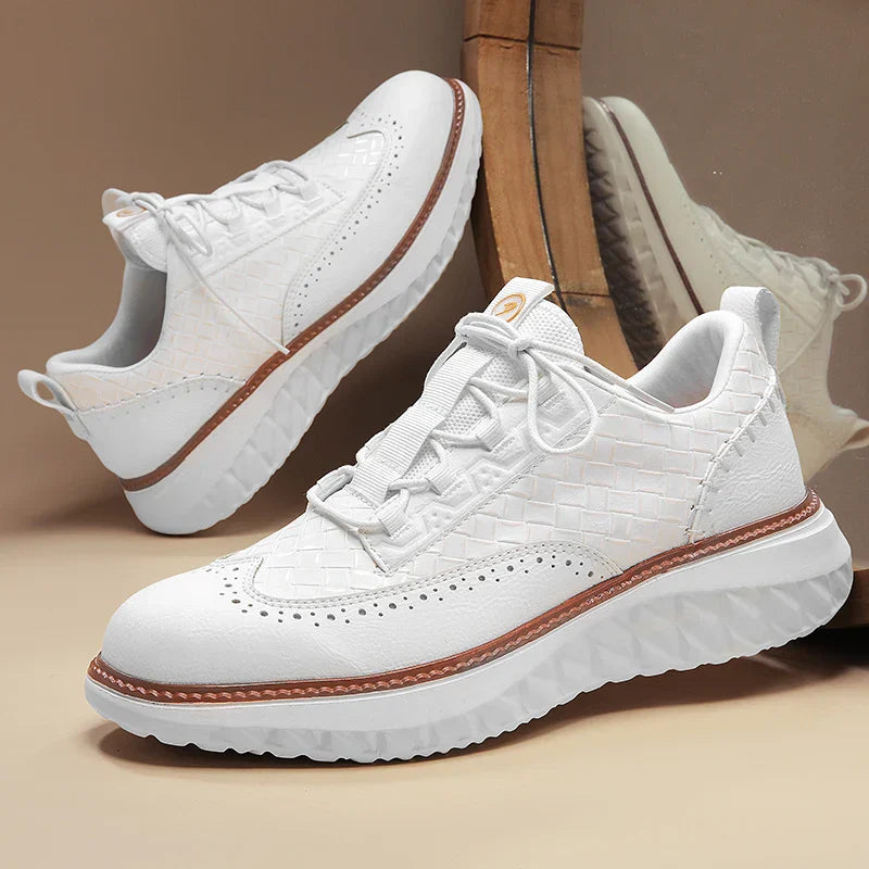 Men's Leather Sneakers – Lightweight Breathable Cushioned Comfort