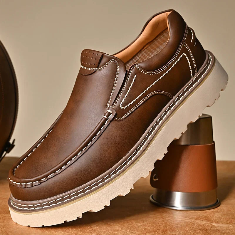 Men's Leather Loafers – Cushioned Insole & Non-Slip Rubber Sole