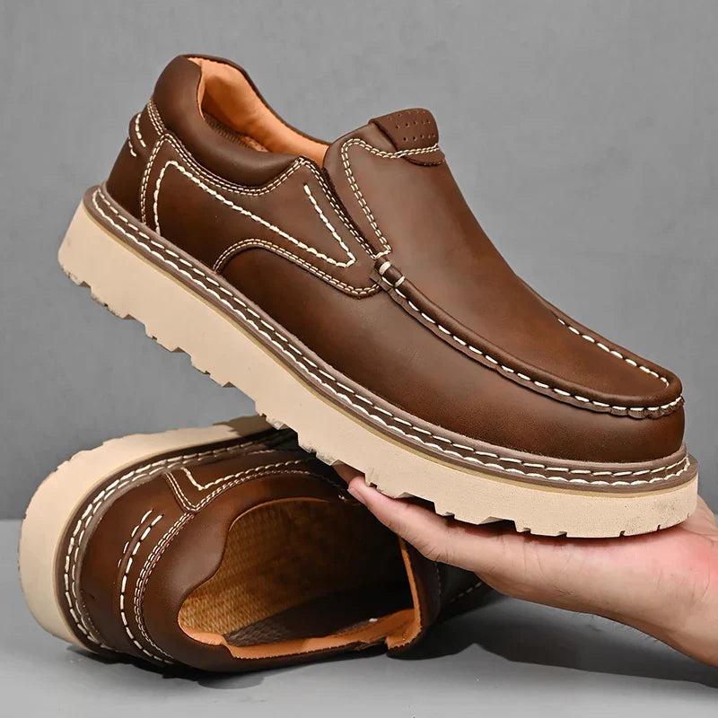 Men's Leather Loafers – Cushioned Insole & Non-Slip Rubber Sole