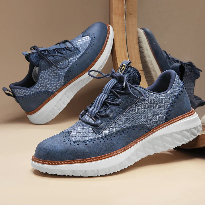 Men's Leather Sneakers – Lightweight Breathable Cushioned Comfort