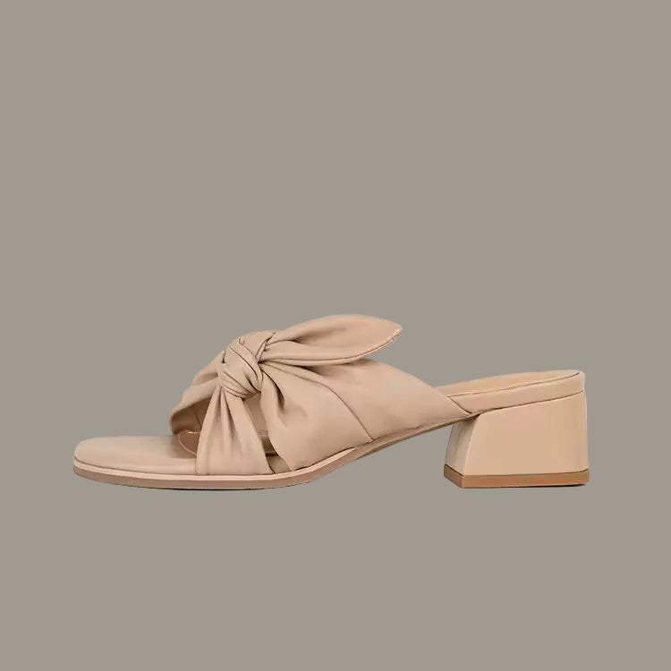 Women's Flat Slingback Sandals – Microfiber Leather Retro-Modern
