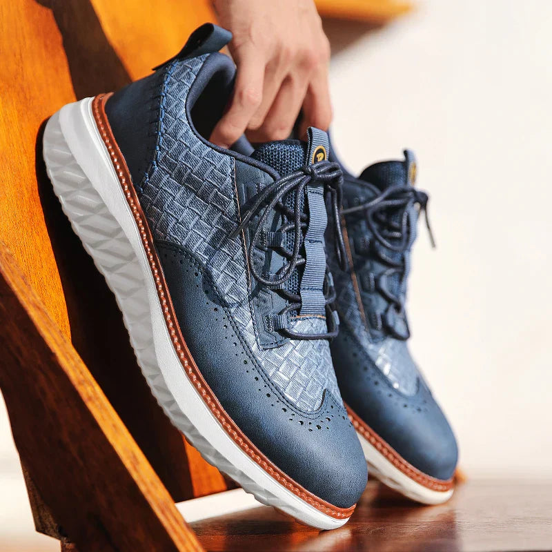 Men's Leather Sneakers – Lightweight Breathable Cushioned Comfort