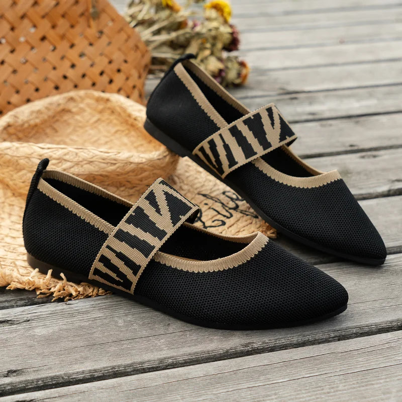 Pointed Toe Flat Loafers – Smooth Strap Silhouette