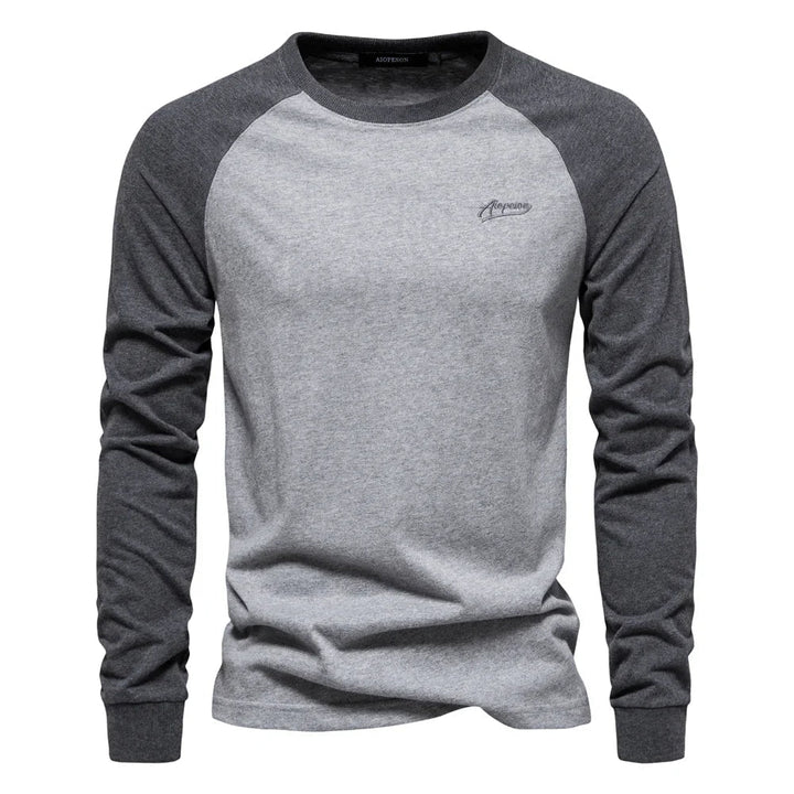 Men's Raglan Long Sleeve Shirt – Crew Neck Relaxed Casual Fit