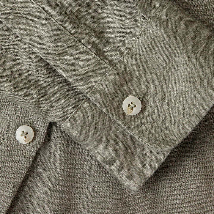 Women's 100% Linen Cropped Oversized Shirt – Long Sleeve