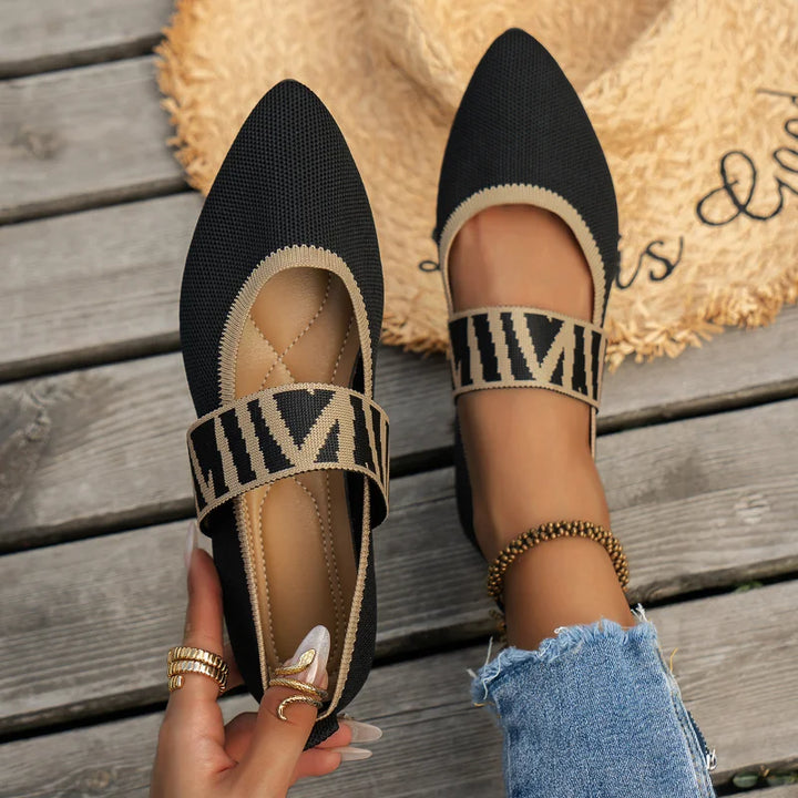 Pointed Toe Flat Loafers – Smooth Strap Silhouette