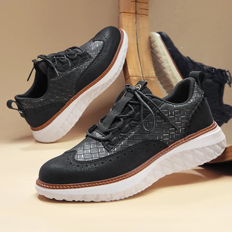 Men's Leather Sneakers – Lightweight Breathable Cushioned Comfort