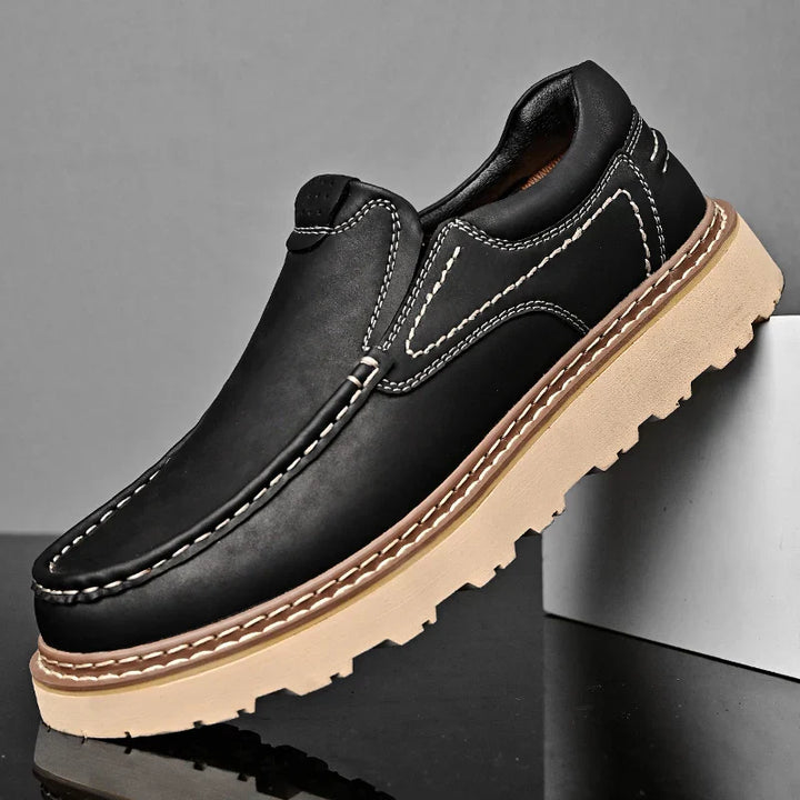 Men's Leather Loafers – Cushioned Insole & Non-Slip Rubber Sole