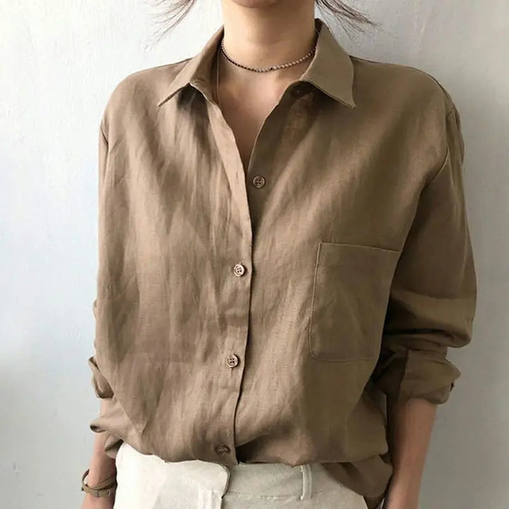 Linen Two Piece Set Women – Oversized Shirt & Shorts