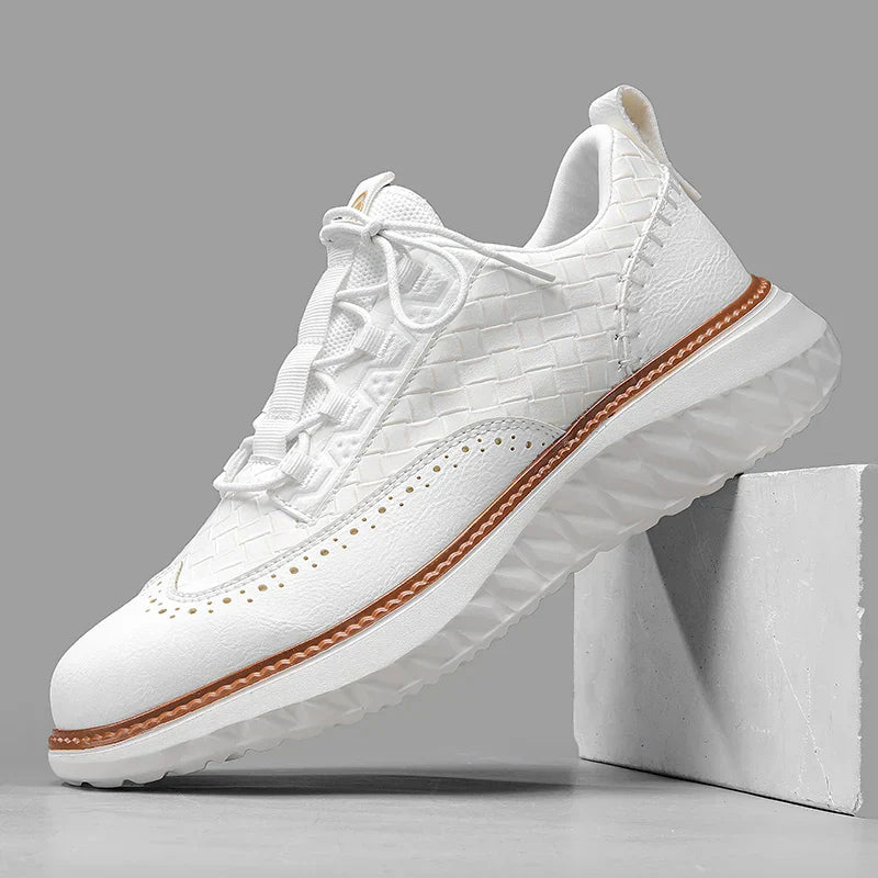 Men's Leather Sneakers – Lightweight Breathable Cushioned Comfort