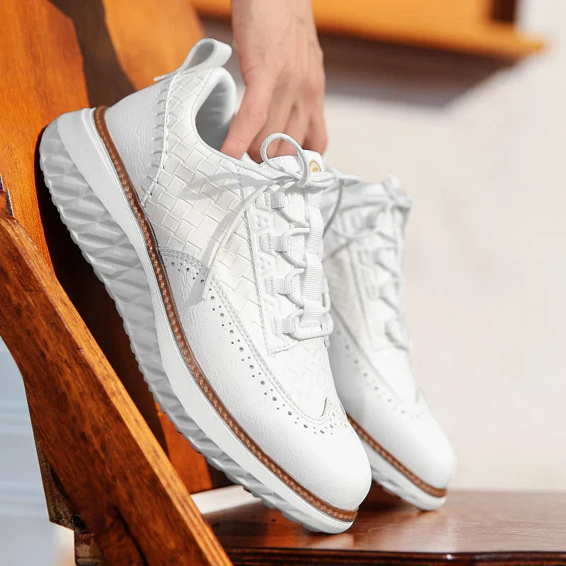 Men's Leather Sneakers – Lightweight Breathable Cushioned Comfort