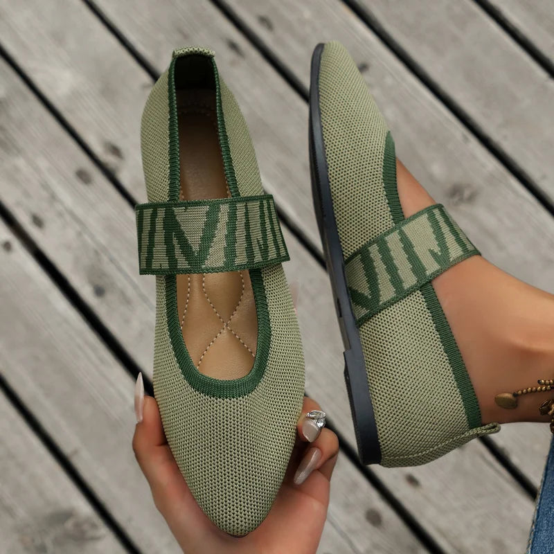Pointed Toe Flat Loafers – Smooth Strap Silhouette