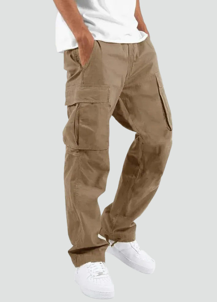 Men's Relaxed Fit Cargo Trousers – Utility Multi-Pocket