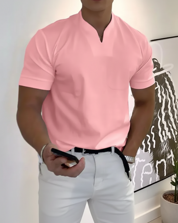 Men’s Cotton Athletic Fit Shirt – Plus Short Sleeve Pocket