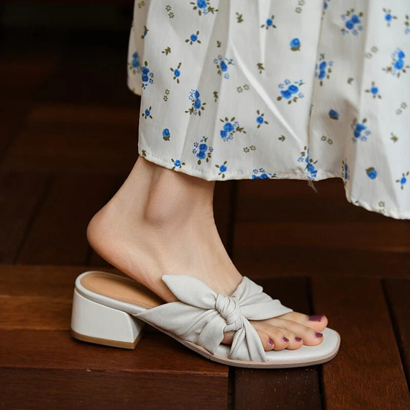 Women's Flat Slingback Sandals – Microfiber Leather Retro-Modern