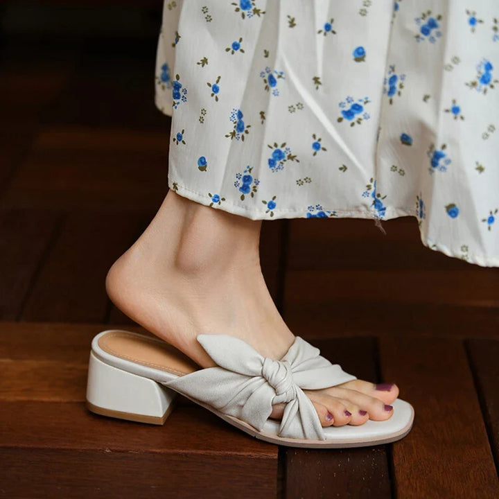 Women's Flat Slingback Sandals – Microfiber Leather Retro-Modern