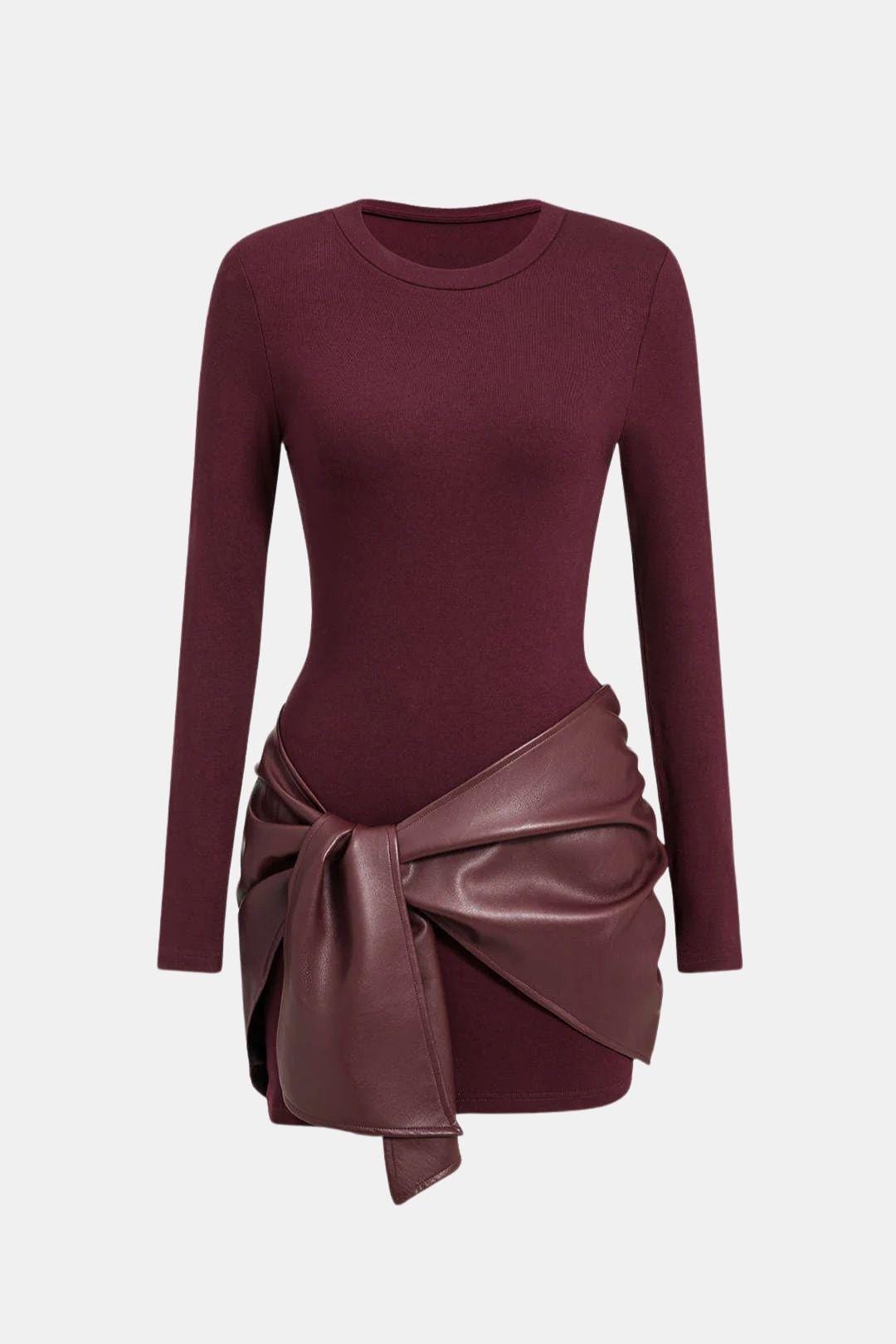 Fitted Mini Dress – Tie Front & Panelled Cut for Women