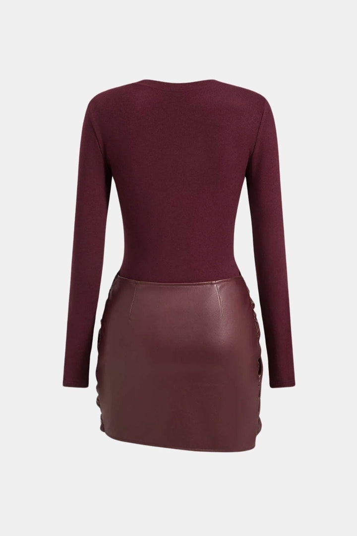 Fitted Mini Dress – Tie Front & Panelled Cut for Women