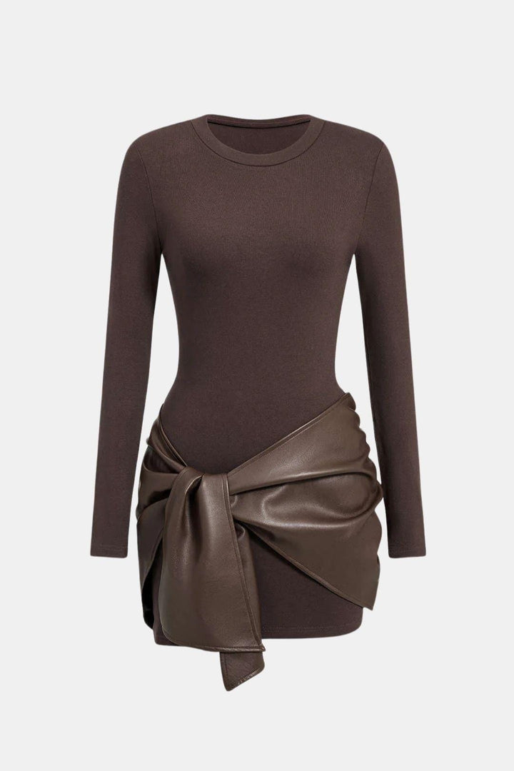 Fitted Mini Dress – Tie Front & Panelled Cut for Women