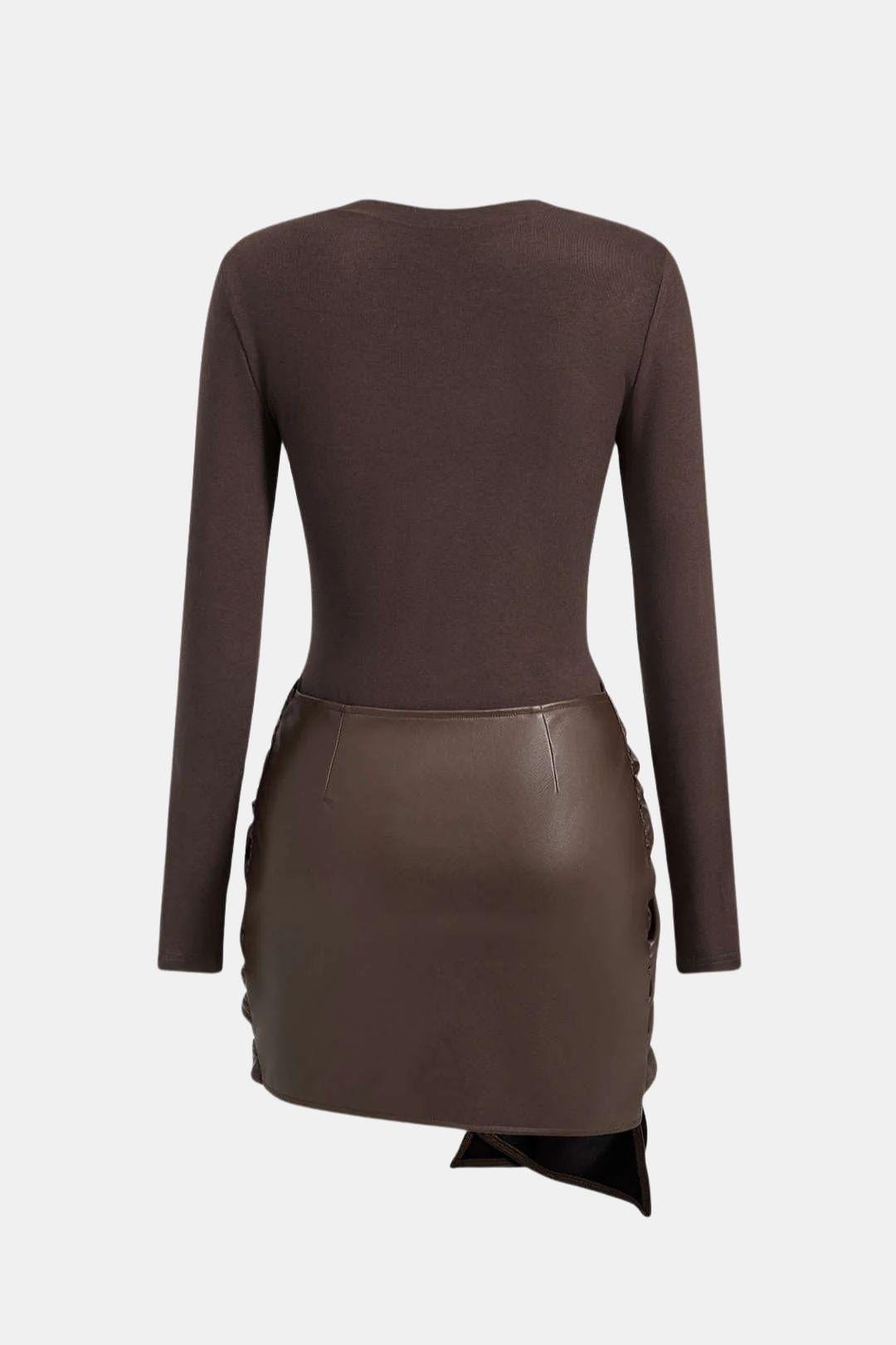Fitted Mini Dress – Tie Front & Panelled Cut for Women