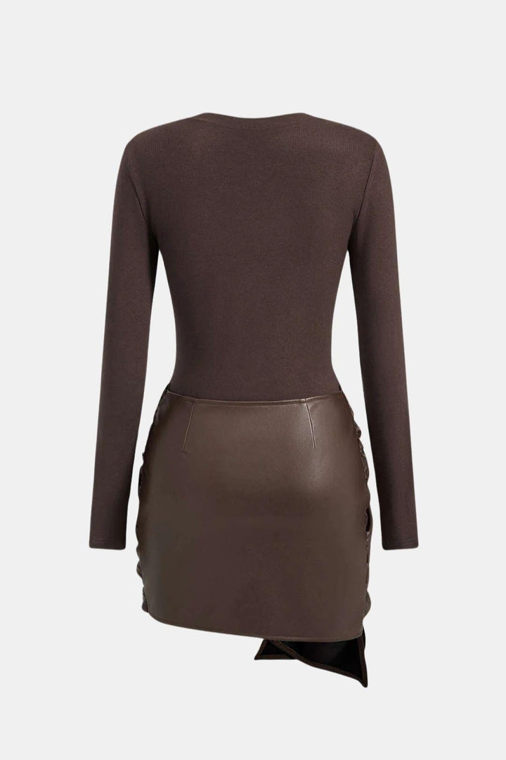 Fitted Mini Dress – Tie Front & Panelled Cut for Women