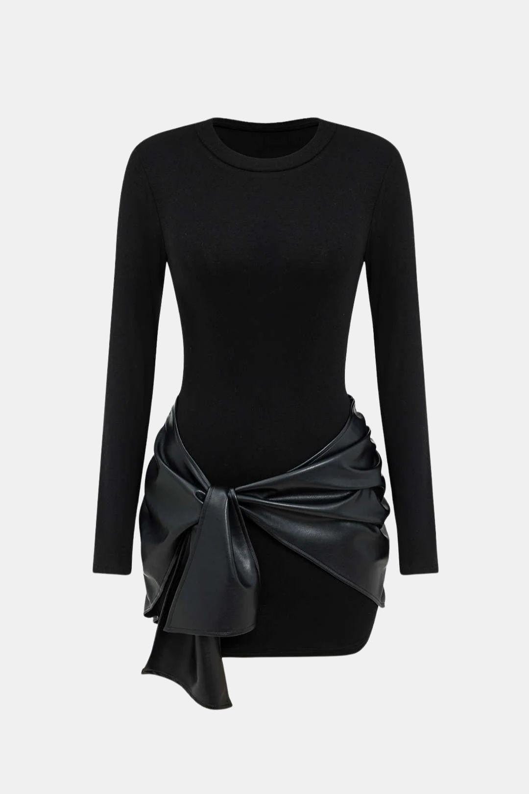 Fitted Mini Dress – Tie Front & Panelled Cut for Women