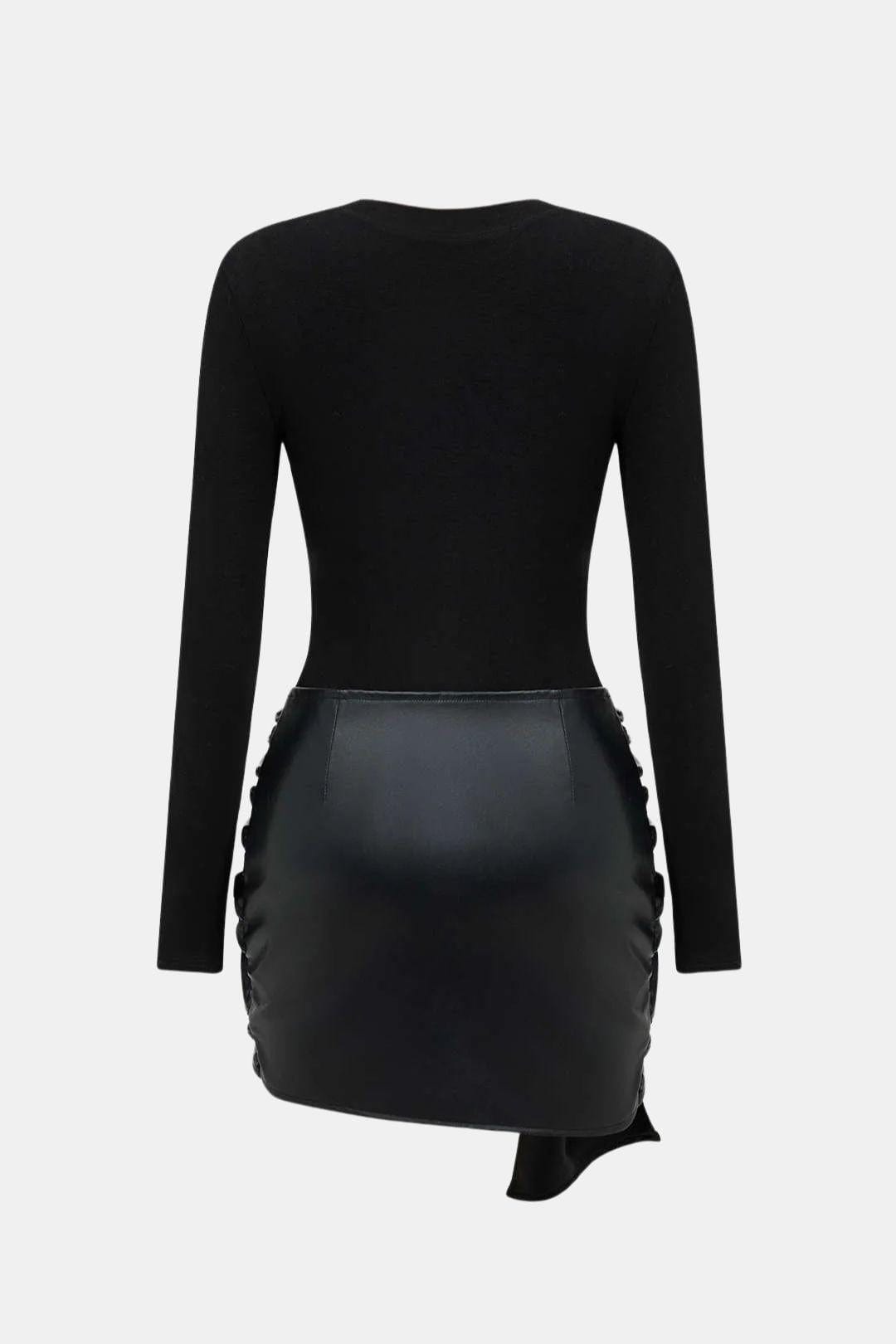 Fitted Mini Dress – Tie Front & Panelled Cut for Women