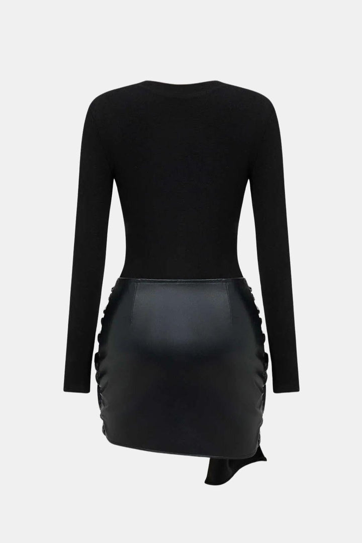 Fitted Mini Dress – Tie Front & Panelled Cut for Women