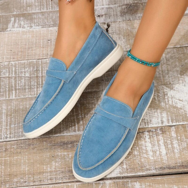 Women's Loafers Suede Flat Slip-On Shoes | Retro Frosted Finish