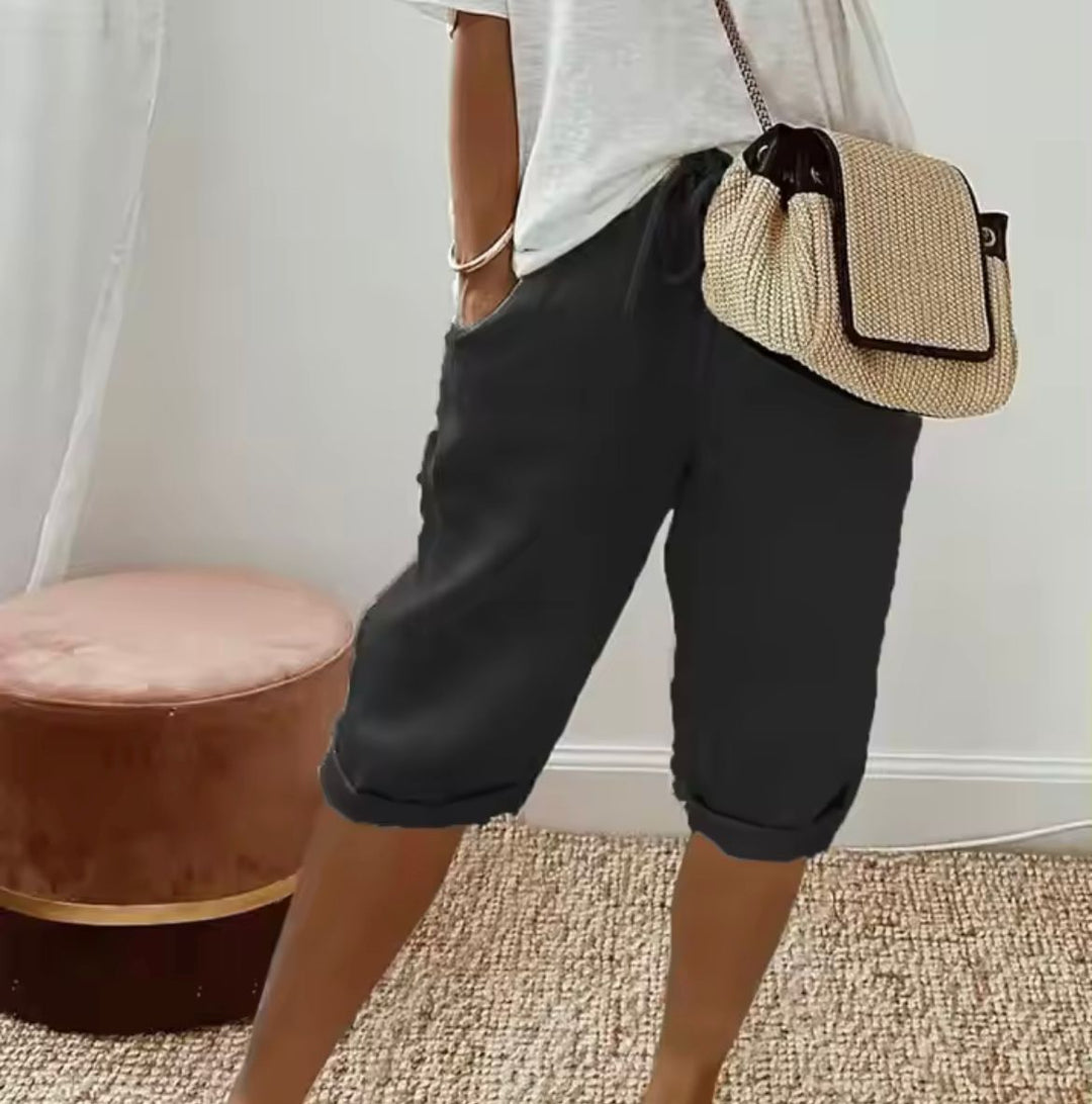 Women's Linen Shorts Casual Summer – Relaxed Fit with Pockets