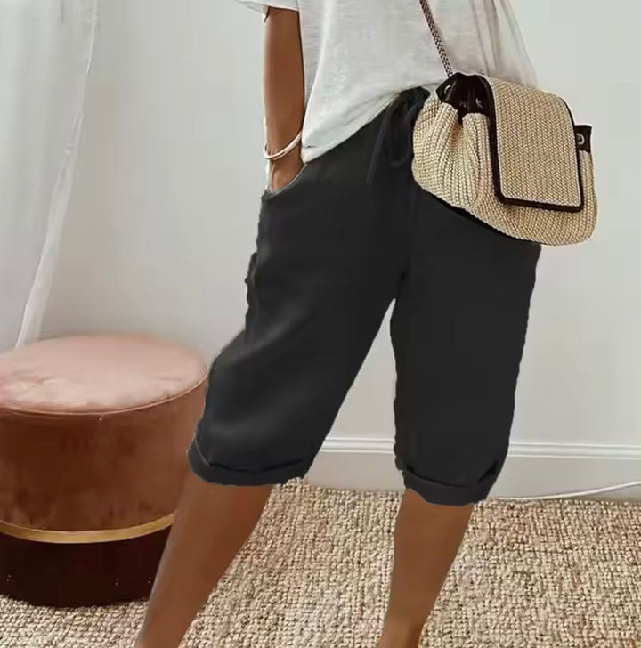 Women's Linen Shorts Casual Summer – Relaxed Fit with Pockets