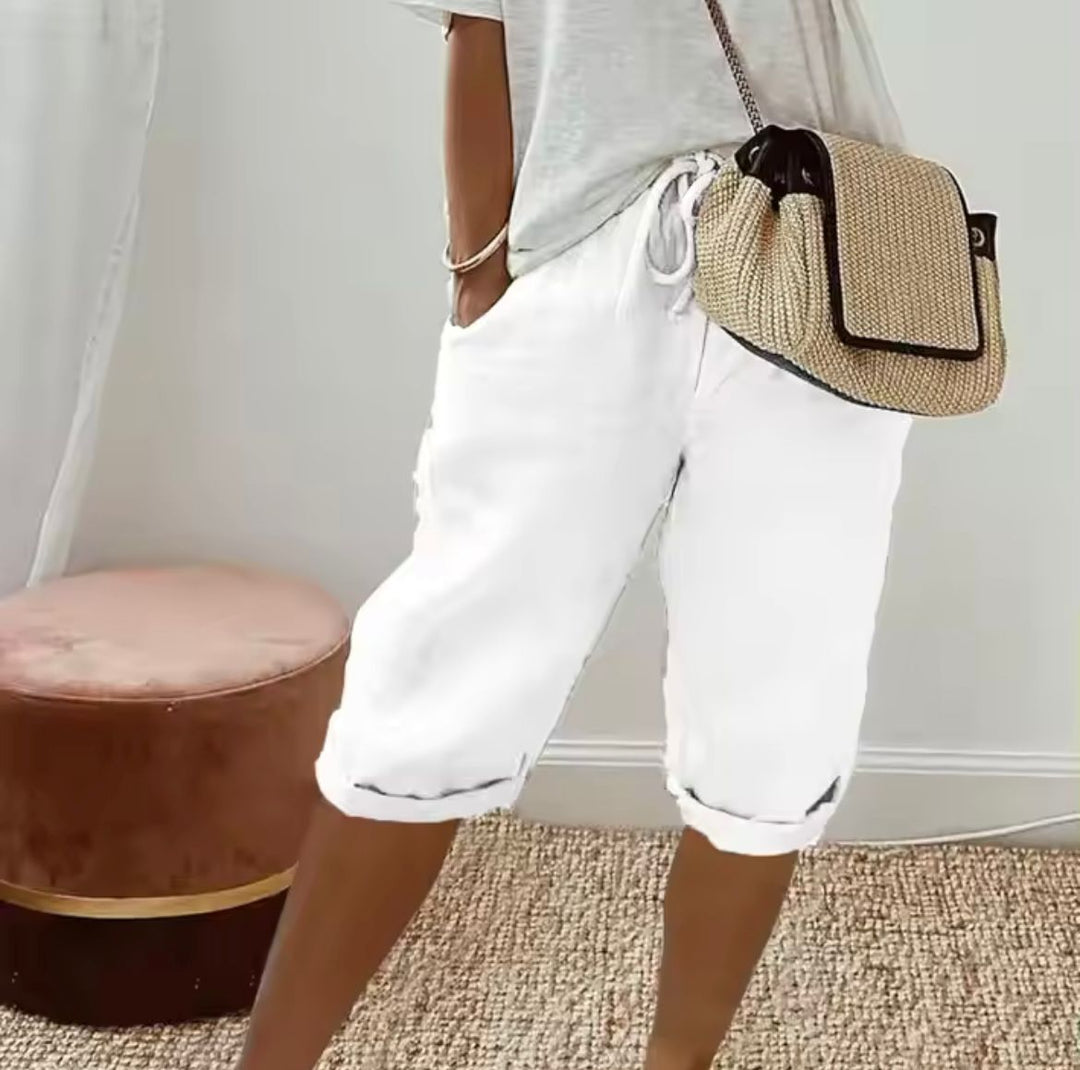 Women's Linen Shorts Casual Summer – Relaxed Fit with Pockets
