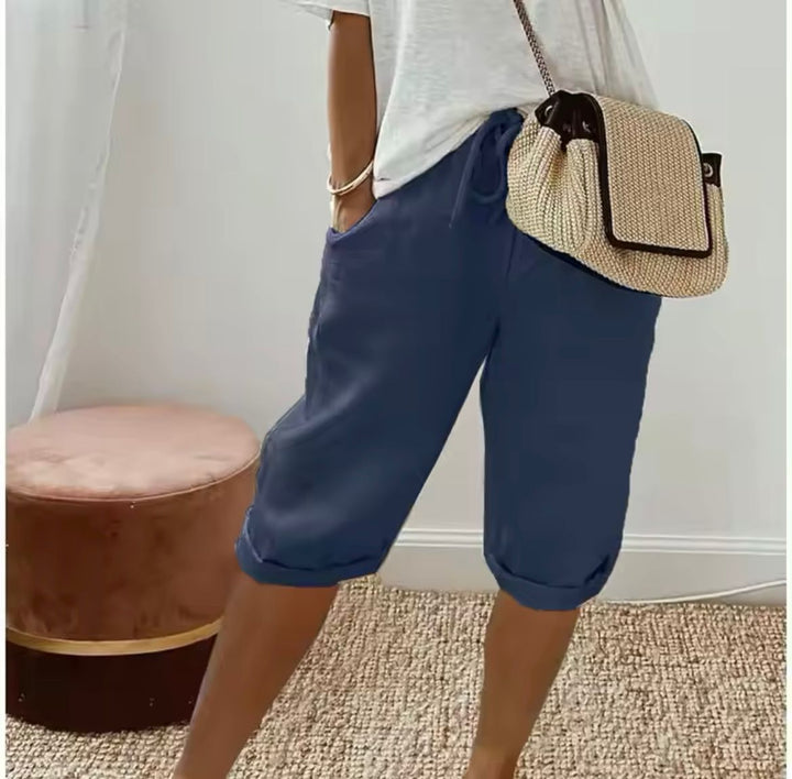 Women's Linen Shorts Casual Summer – Relaxed Fit with Pockets