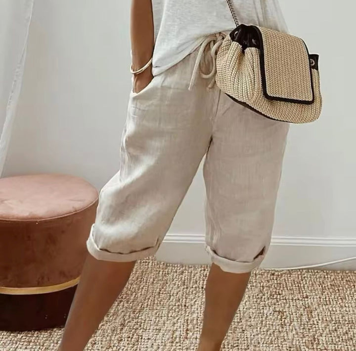 Women's Linen Shorts Casual Summer – Relaxed Fit with Pockets