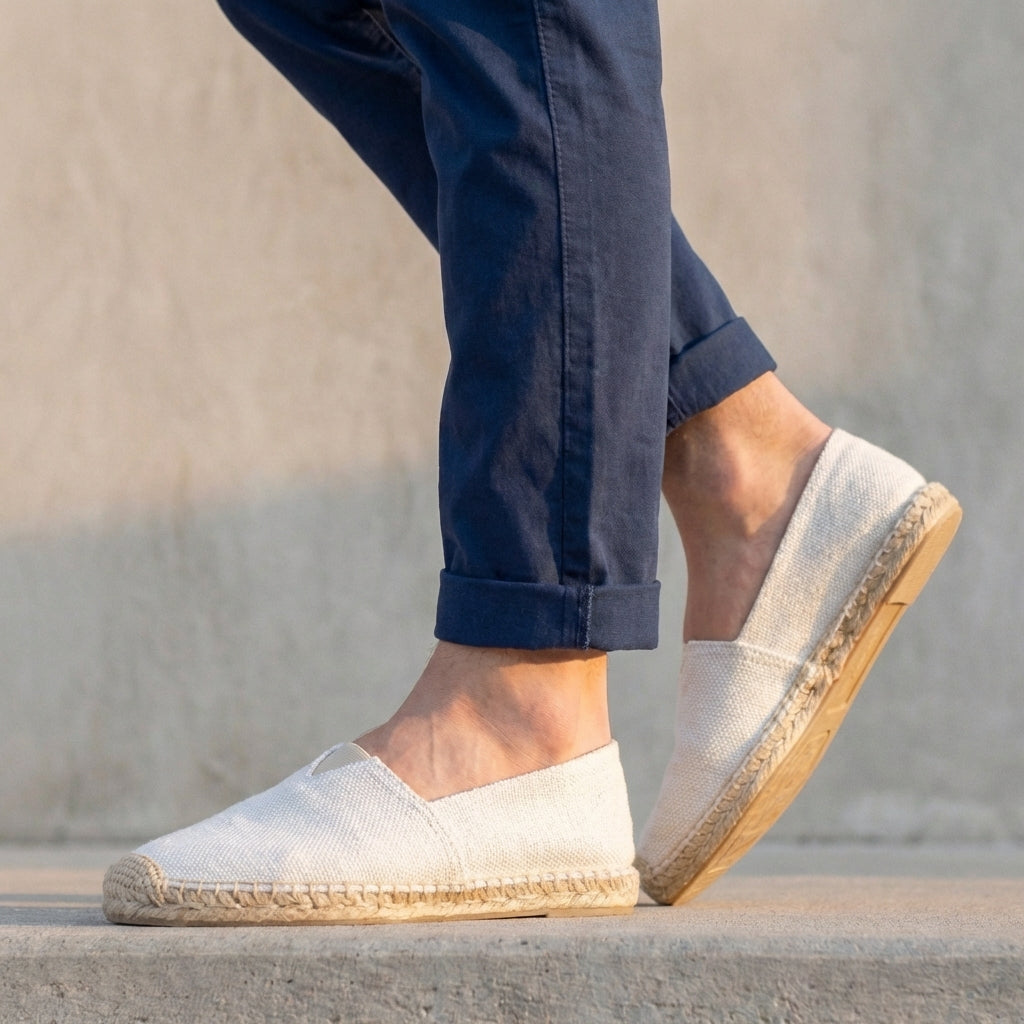 Men's Orthopedic Slip-On Espadrilles Jute Sole – Cushioned Non-Slip