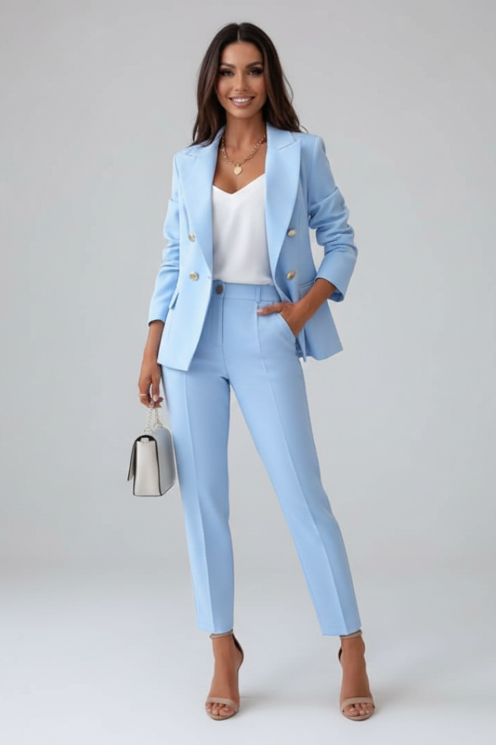 Women's Two-Piece Suit – Double Breasted Blazer & Trousers