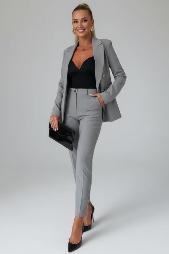 Women's Two-Piece Suit – Double Breasted Blazer & Trousers