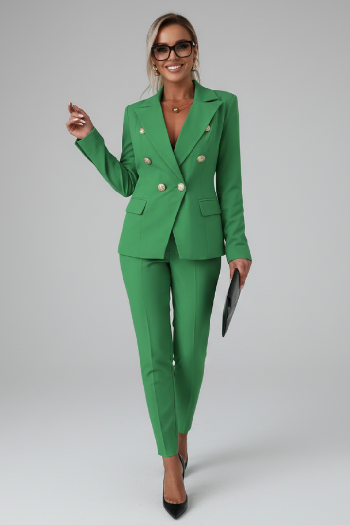Women's Two-Piece Suit – Double Breasted Blazer & Trousers