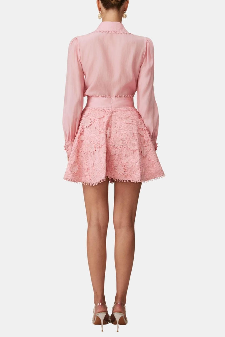 Two Piece Skirt Set – Defined Waist Shirt & Floral Skirt