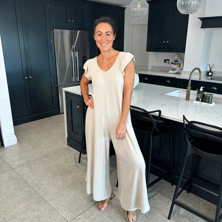 Women's Maxi Jumpsuit – Sleeveless Flowy A-Line Silhouette